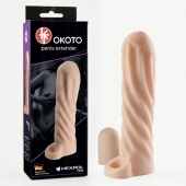 Телесная насадка-удлинитель Okoto со спиралевидным рельефом - 16 см. - Sitabella - в Шахтах купить с доставкой