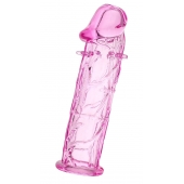 Розовая насадка фаллической формы - 12,5 см. - A-toys - в Шахтах купить с доставкой