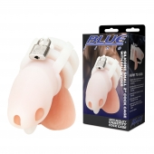 Белая клетка для пениса Silicone Small 2 in Cock Cage With Ball Divider - BlueLine - купить с доставкой в Шахтах