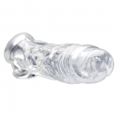 Прозрачная насадка для увеличения члена Realistic Clear Penis Enhancer and Ball Stretcher - 20,3 см. - XR Brands - в Шахтах купить с доставкой