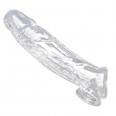 Прозрачная насадка для увеличения члена Realistic Clear Penis Enhancer and Ball Stretcher - 20,3 см. - XR Brands - в Шахтах купить с доставкой