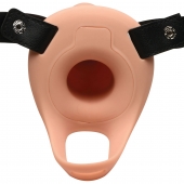 Телесный полый страпон 2  Erection 28X Smooth Vibrating Silicone Penis Sheath - 16 см. - XR Brands - купить с доставкой в Шахтах