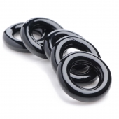 Комплект из 5 черных эрекционных колец для мошонки Ring Master Custom Ball Stretcher Kit - XR Brands - в Шахтах купить с доставкой