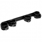 Черная распорка с манжетами для рук и ног Deluxe Rigid Spreader Bar - XR Brands - купить с доставкой в Шахтах