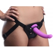 Лиловый поясной страпон Navigator Silicone G-Spot Dildo with Harness - 17,8 см. - XR Brands - купить с доставкой в Шахтах