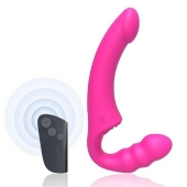 Розовый безремневой страпон Straples Strap-On Dildo - Erokay - купить с доставкой в Шахтах