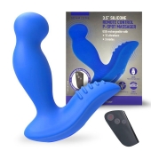 Синий вибромассажер простаты 3,5’’ Remote Control P-spot Massager - 12,5 см. - Erokay - в Шахтах купить с доставкой