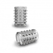 Прозрачная насадка на пенис с шишечками STAY HARD COCK SLEEVE 02 CLEAR - Blush Novelties - в Шахтах купить с доставкой