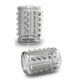 Прозрачная насадка с шипами и шишечками STAY HARD COCK SLEEVE 03 CLEAR - Blush Novelties - в Шахтах купить с доставкой