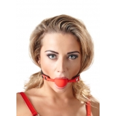 Силиконовый кляп-шар на чёрных ремешках Red Gag silicone - Orion - купить с доставкой в Шахтах