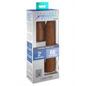 Коричневая насадка на член 2  Silicone X-tension - 20,3 см. - Pipedream - в Шахтах купить с доставкой