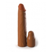 Коричневая насадка на член 2  Silicone X-tension - 20,3 см. - Pipedream - в Шахтах купить с доставкой