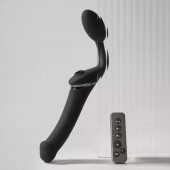 Черный безремневой вибрострапон Strap-On-Me Multi Orgasm Size XL - Strap-on-me - купить с доставкой в Шахтах