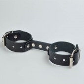 Черные кожаные наручники-фиксатор - Sitabella - купить с доставкой в Шахтах