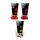 Набор из 3 съедобных лубрикантов JUJU (клубника, малина, кокос) - JuJu - купить с доставкой в Шахтах
