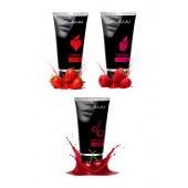 Набор из 3 съедобных лубрикантов JUJU (клубника, малина, вишня) - JuJu - купить с доставкой в Шахтах