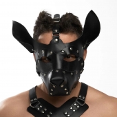 Черная кожаная маска «Собака» - Crazy Handmade - купить с доставкой в Шахтах