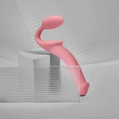 Розовый безремневой страпон Strap-on-me Semi-Realistic Bendable Strap-On size M - Strap-on-me - купить с доставкой в Шахтах