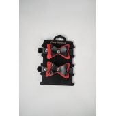 Черно-красные кожаные наручники с бантиками - Crazy Handmade - купить с доставкой в Шахтах