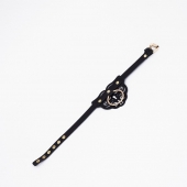 Черный чокер с клепками и золотистой фурнитурой - Crazy Handmade - купить с доставкой в Шахтах