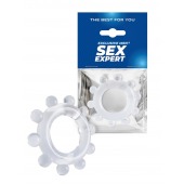 Прозрачное эрекционное кольцо со стимулирующими шариками - Sex Expert - в Шахтах купить с доставкой