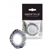 Эластичное эрекционное колечко с черными «ресничками» - Sextaz - в Шахтах купить с доставкой