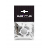 Эластичное кольцо с «ресничками» и 4 шариками - Sextaz - в Шахтах купить с доставкой