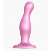 Розовая насадка Strap-On-Me Dildo Plug Curvy size M - Strap-on-me - купить с доставкой в Шахтах