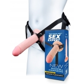 Мужской полый страпон на регулируемых ремешках - 22 см. - Sex Expert - купить с доставкой в Шахтах