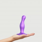 Фиолетовая насадка Strap-On-Me Dildo Plug Curvy size S - Strap-on-me - купить с доставкой в Шахтах