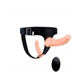 Женский страпон с 2 насадками, вибрацией и пультом ДУ - Erowoman-Eroman - купить с доставкой в Шахтах