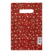 Красный подарочный новогодний пакет с вырубной ручкой (20х30 см) - Сима-Ленд - купить с доставкой в Шахтах