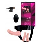 Женский страпон с 3 насадками и вибрацией - Erowoman-Eroman - купить с доставкой в Шахтах