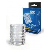 Прозрачная сквозная насадка на пенис с ребрышками - Sex Expert - в Шахтах купить с доставкой