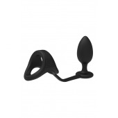 Черное эрекционное кольцо с анальной пробкой Cockstrap With Anal Plug - Dream Toys - в Шахтах купить с доставкой