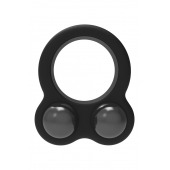 Черное эрекционное кольцо с утяжелителями Cockring Dual Weight - Dream Toys - в Шахтах купить с доставкой