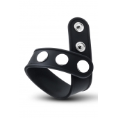 Черное эрекционное кольцо на кнопках - Blush Novelties - в Шахтах купить с доставкой