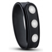 Черное эрекционное кольцо на кнопках - Blush Novelties - в Шахтах купить с доставкой