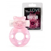 Розовое эрекционное виброкольцо в форме мишки - 1137 - в Шахтах купить с доставкой