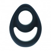 Черное эрекционное кольцо Double Ergo Silicone Cockring - Shots Media BV - в Шахтах купить с доставкой