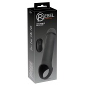 Черная вибронасадка для пениса с хомутом для мошонки и пультом ДУ Remote Controlled Penis Extension - Orion - в Шахтах купить с доставкой