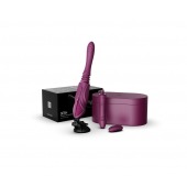 Фиолетовая секс-машина с функцией нагрева, насадками и присоской Sesh - Zalo - купить с доставкой в Шахтах