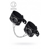 Черные оковы из толстой кожи с люверсами - Pecado - купить с доставкой в Шахтах