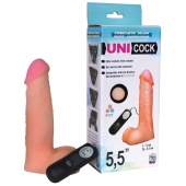 Фаллическая насадка Харнесс UNICOCK 5,5  с вибрацией - 17 см. - LOVETOY (А-Полимер) - купить с доставкой в Шахтах