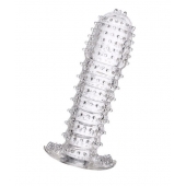 Гелевая прозрачная насадка c шипами - 12 см. - Toyfa Basic - в Шахтах купить с доставкой