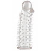 Прозрачная насадка на половой член с закрытой головкой и шипами - 12,5 см. - Toyfa Basic - в Шахтах купить с доставкой