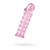 Гелевая розовая насадка на фаллос с шипами - 12 см. - Toyfa Basic - в Шахтах купить с доставкой