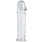 Гладкая прозрачная насадка с усиками под головкой - 12,5 см. - Toyfa Basic - в Шахтах купить с доставкой