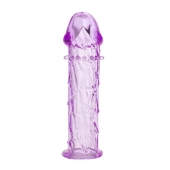 Гладкая фиолетовая насадка с усиками под головкой - 12,5 см. - Toyfa Basic - в Шахтах купить с доставкой