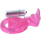 Розовая вибронасадка со стимулятор клитора   Язычок - Toyfa Basic - в Шахтах купить с доставкой